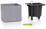 Cube à herbes de haute qualité LECHUZA CANTO Stone 14 avec système d'arrosage en bâton, gris pierre