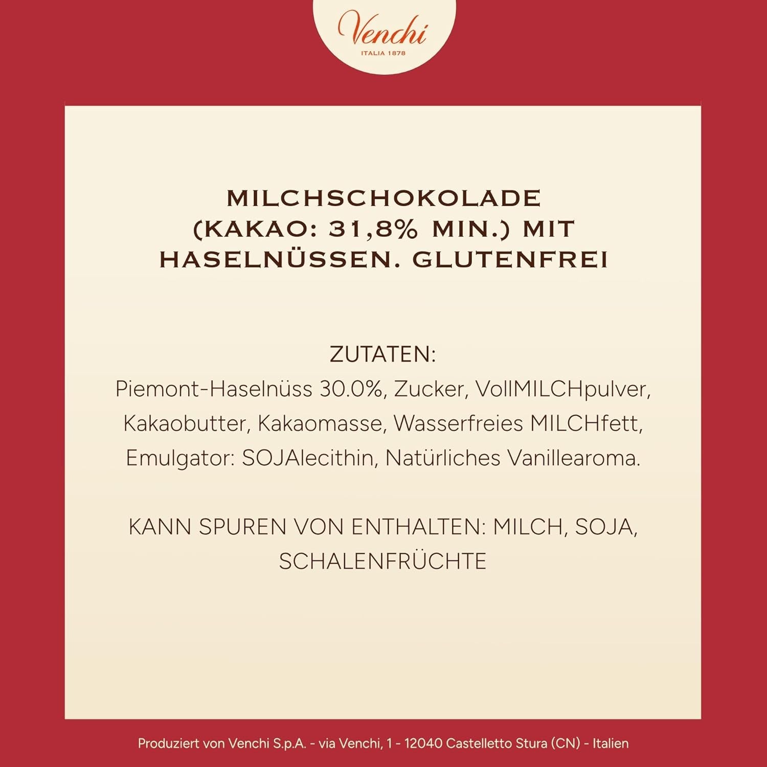 Venchi, Brutto&Buono, Barre de Chocolat au Lait en Forme de Sapin "Noisette de la Forêt du Piémont" Fait Main, 200g, Sans Gluten, Collection de Noël en Édition Limitée, Idée Cadeau