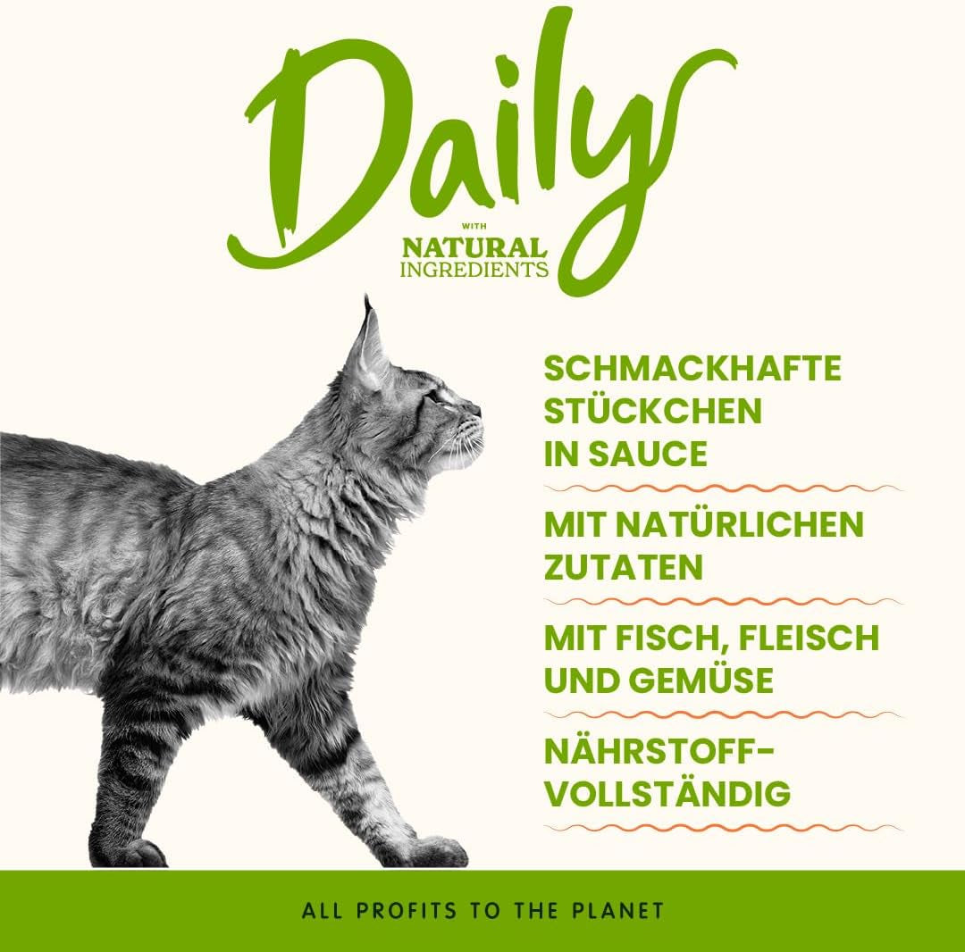 Almo Nature Daily - Nourriture humide pour chats - Thon et Saumon - 70g, Paquet de 30