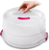Boîte à gâteaux Metaltex, réglable en hauteur, polypropylène, blanc/transparent, ⌀ 30 cm, réglable en hauteur 8 et 15 cm Boîtes de conservation Naty Shop
