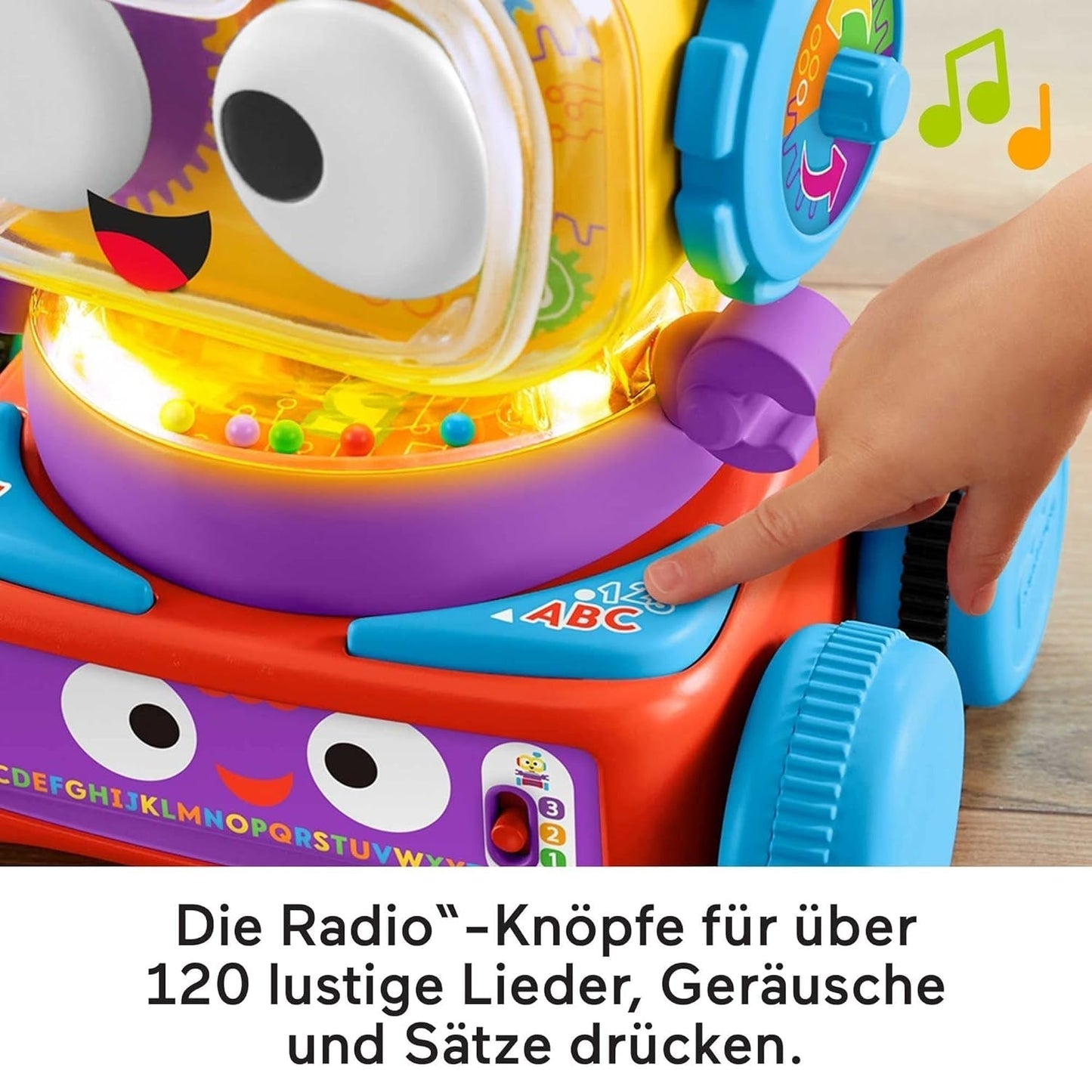 Fisher-Price Robot d'apprentissage 4 en 1 Linus pour bébés et tout-petits, jouet à partir de 6 mois - germanophone, HCK39 Baby Toys Naty Shop
