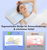 Oreiller cervical en mousse à mémoire de forme Oreiller orthopédique ergonomique pour les douleurs au cou et aux épaules - Oreiller de couchage rafraîchissant pour les dormeurs sur le côté, le dos et le ventre avec soutien du cou Oreillers orthopédiques cervicaux Naty Shop