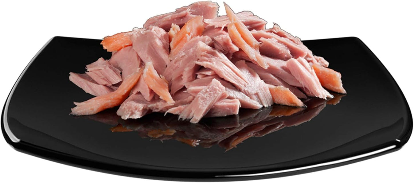 GimCat ShinyCat Fillet - Nourriture pour chat adulte avec 100% de filet - Sans sucre ajouté, sans gluten - Thon au saumon - 1 boîte (1 x 70 g)