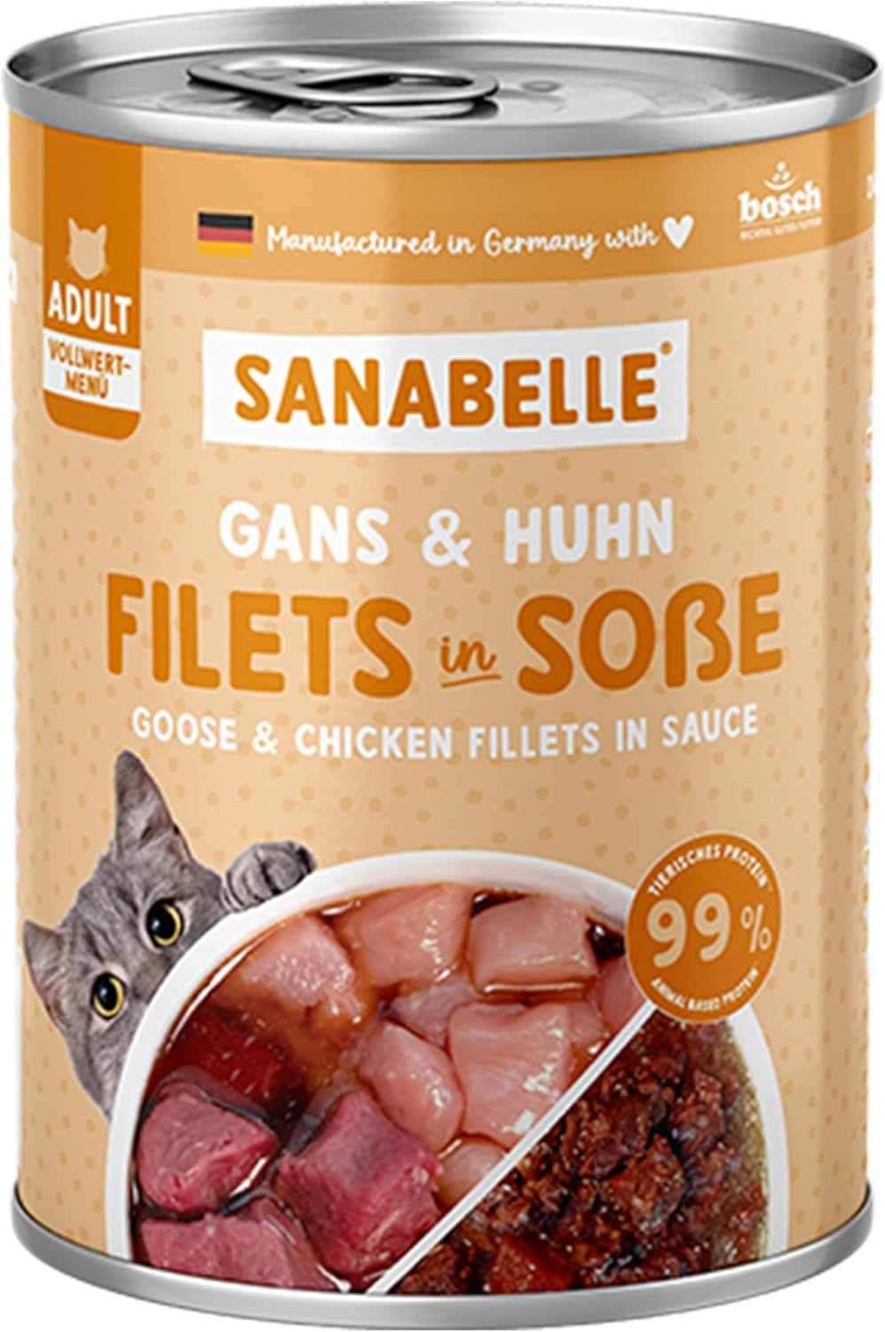 Sanabelle Gourmet Nourriture humide en pot avec oie et poulet | 6x380g | 2,28 kg