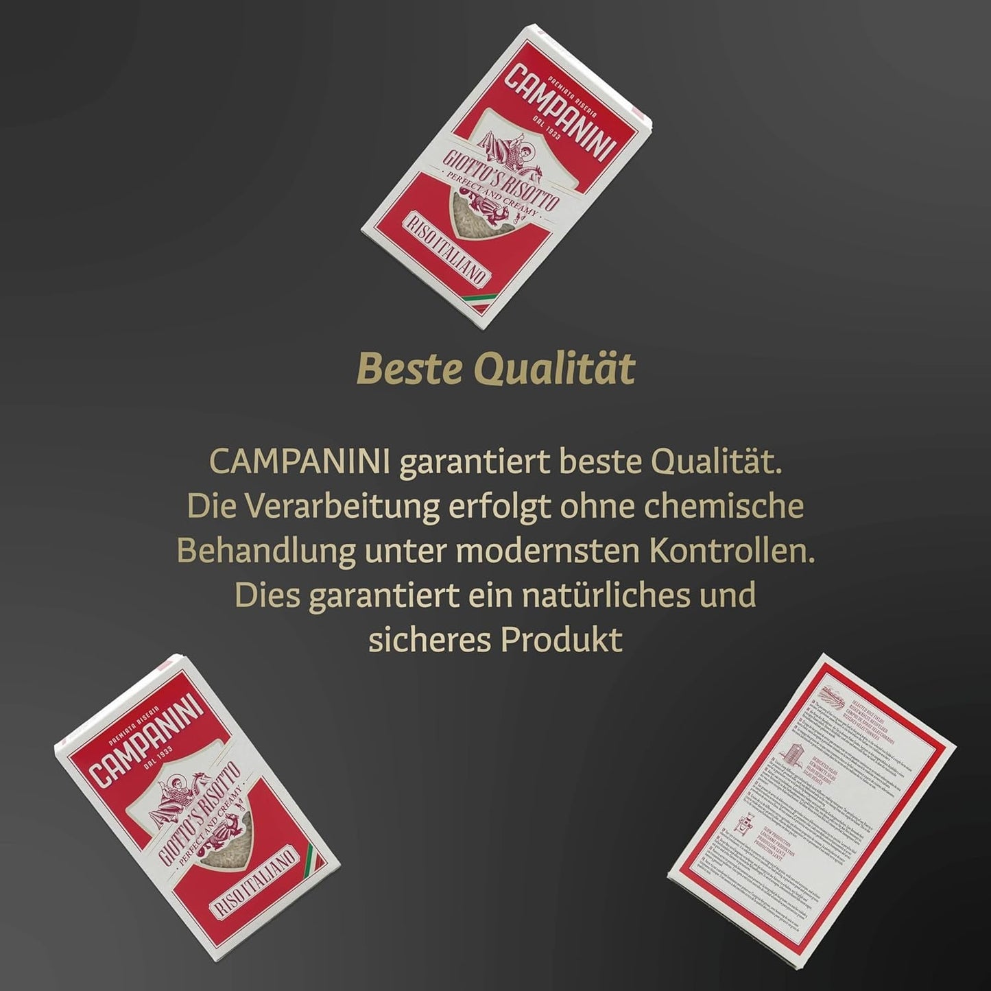Riz original pour risotto | Riz campanini pour risotto | 1000g | d'Italie | Risottos et soupes