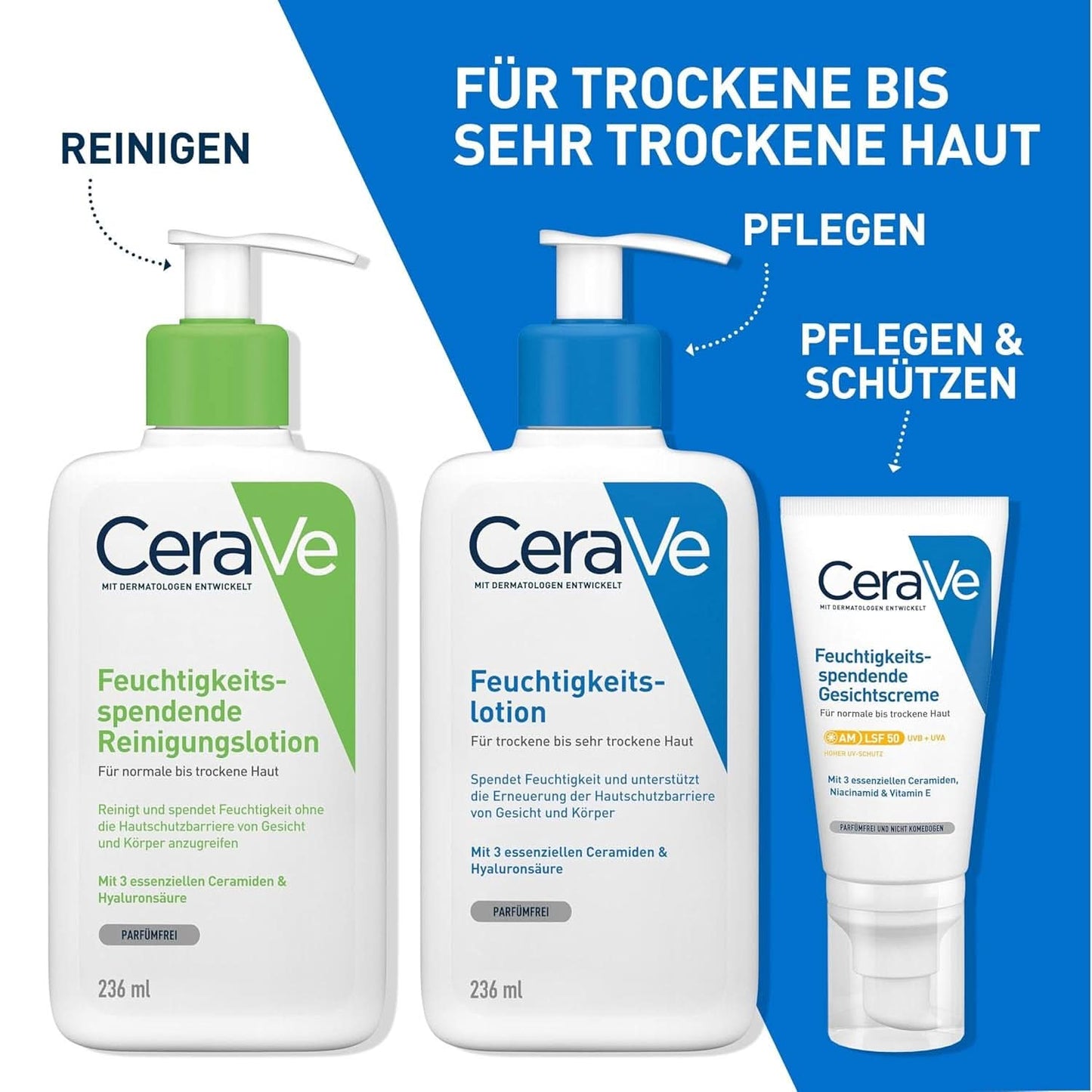 Lotion corporelle Cerave avec pompe doseuse, adaptée à la dermatite atopique et aux peaux sèches ou très sèches, 236 ml Cosmétiques et Beauté Naty Shop