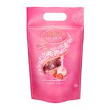 Mélange de chocolat LINDOR | 1371g | Env. 109 boules : Boules de chocolat au lait et LINDOR à la crème de fraise | Sac de 1 kg, env. 80 boules de chocolat chocolat blanc à la crème de fraise