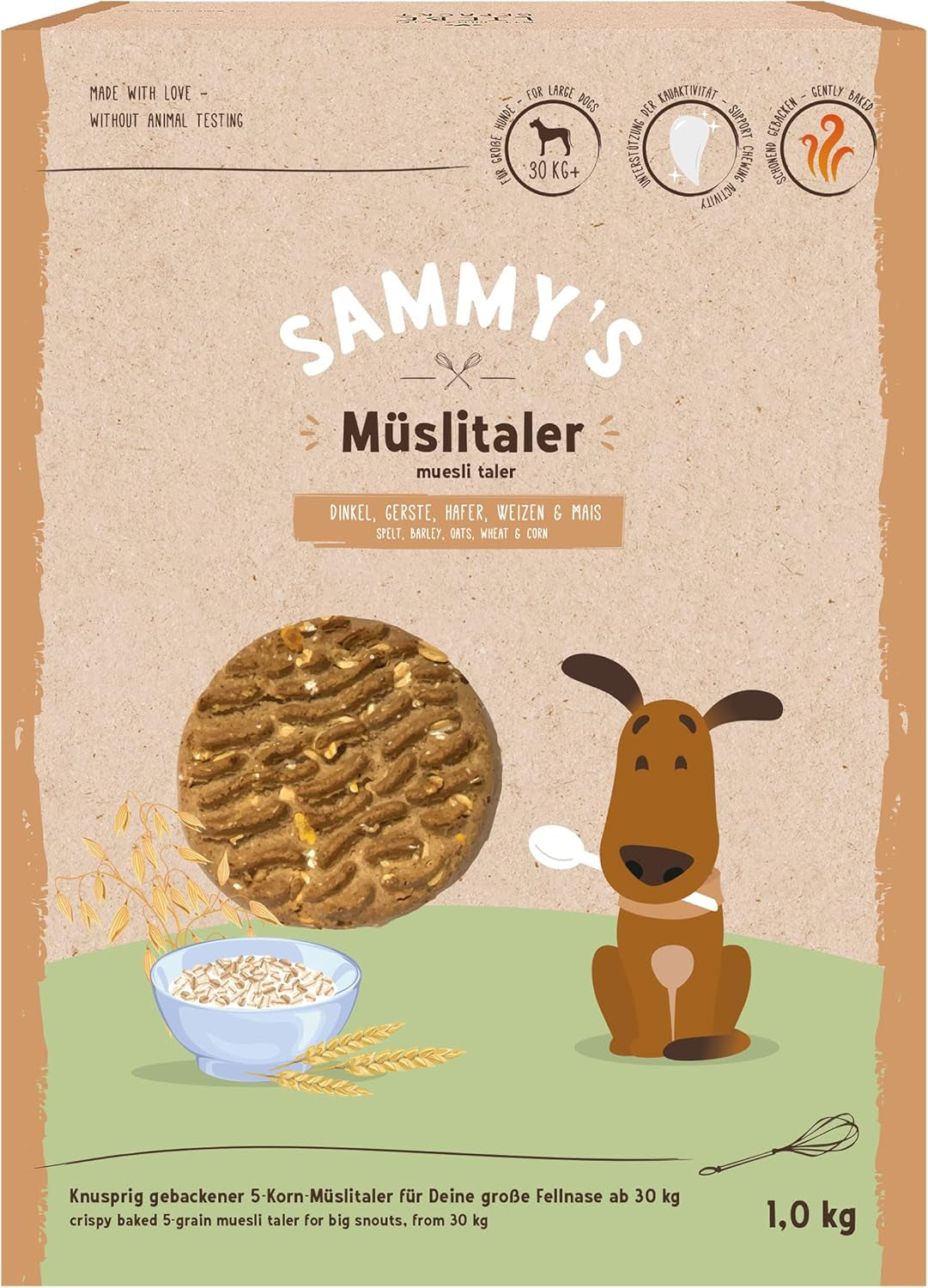 Sammy´S Müslitaler | Knusprig Gebackene Hundesnacks | 5-Korn-Müslitaler Für Deine Große Fellnase (Ab 30 Kg) | 1 Kg Céréales Naty Shop Défaut Titre