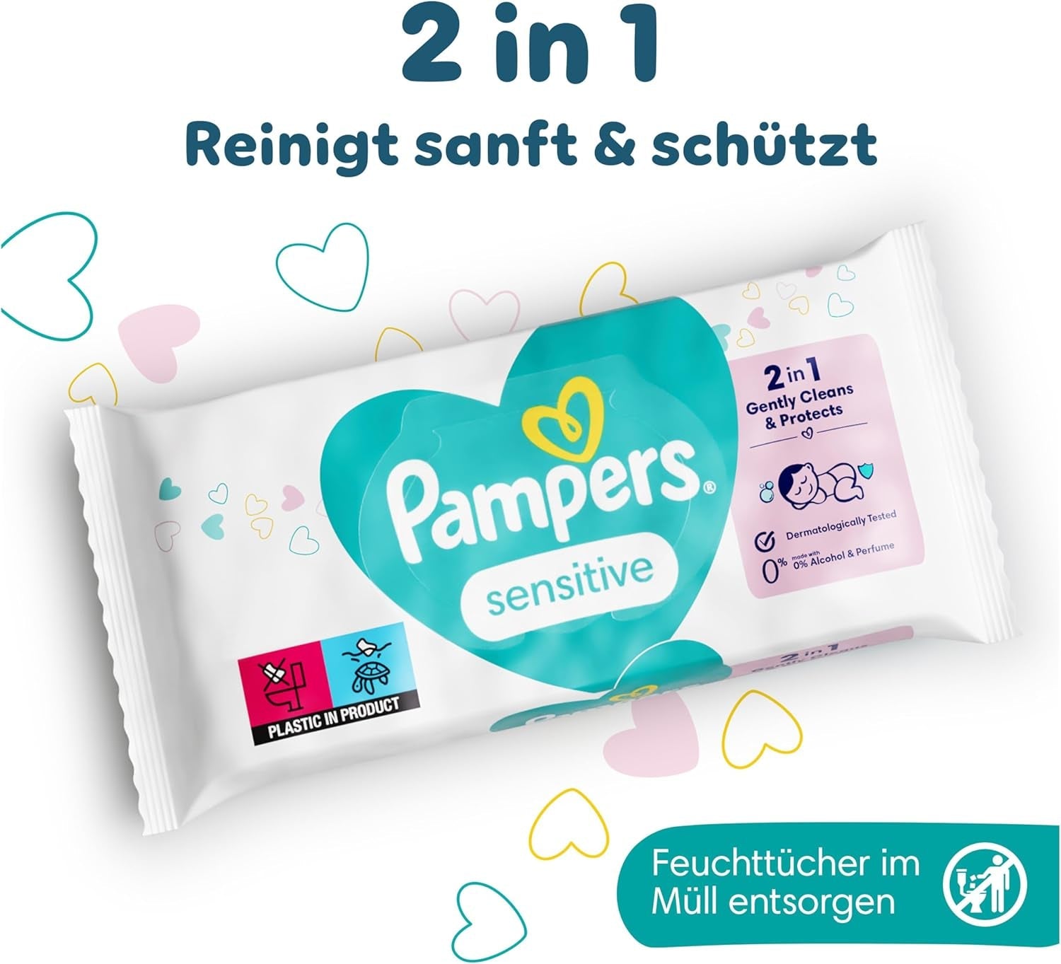 Lingettes humides pour bébés sensibles, 1872 lingettes (36 x 52), non parfumées, pour un nettoyage doux et doux