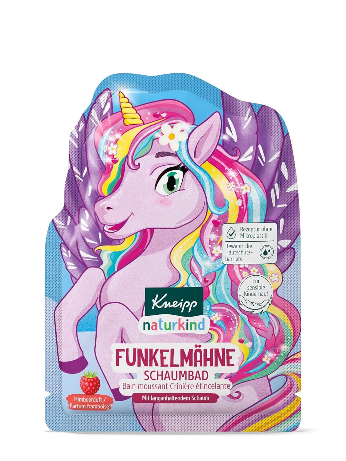 Kneipp Naturkind, additif de bain licorne pour enfants au goût de framboise et à l'huile de jojoba nourrissante, 40 ml Douche et bain Naty Shop