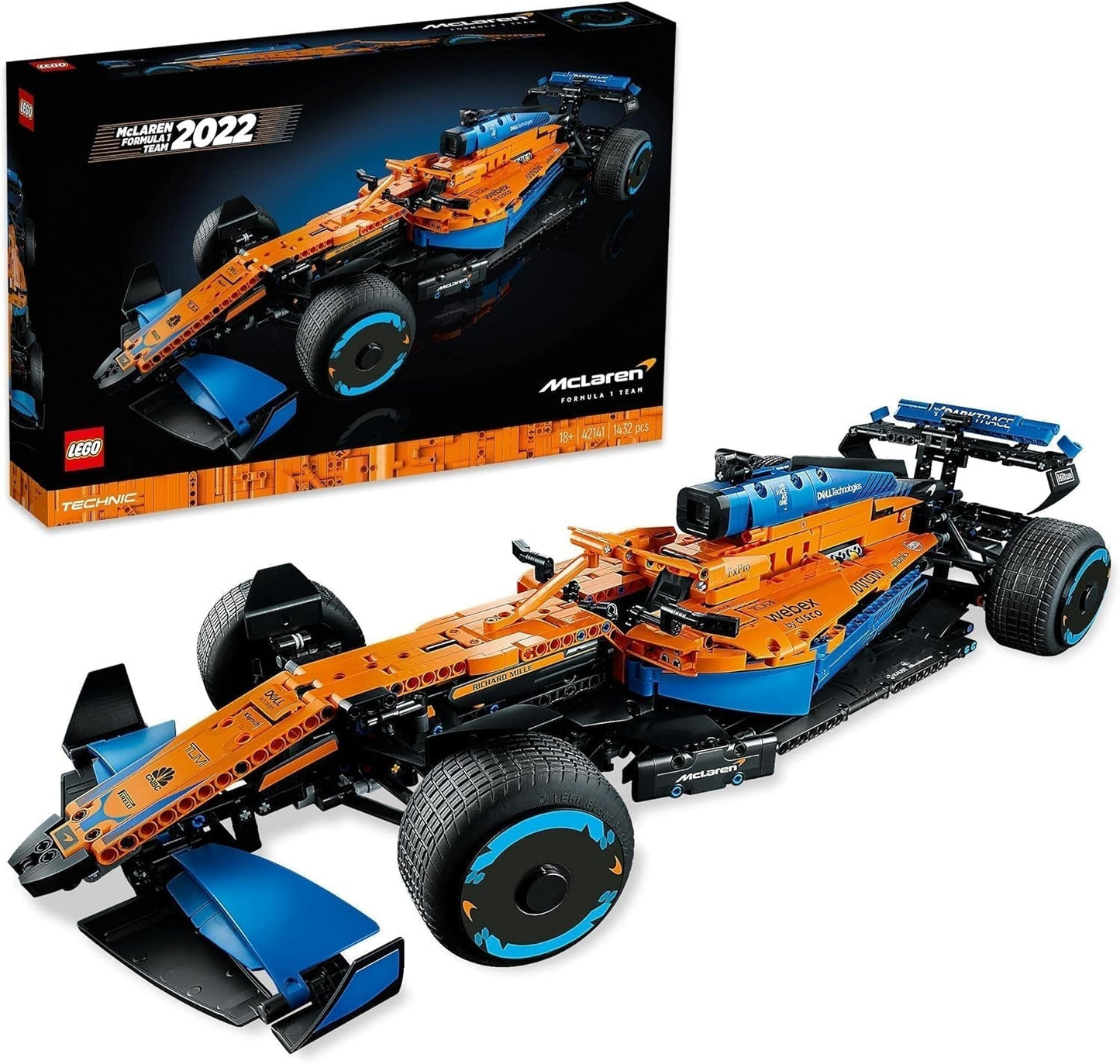 Lego Technic Mclaren Formula 1 Racing Car - Modèle F1 pour adultes avec moteur V6 et direction - Cadeau pour les fans de sports automobiles et les collectionneurs - 42141 Jeux de construction Besuche den LEGO-Store Singur