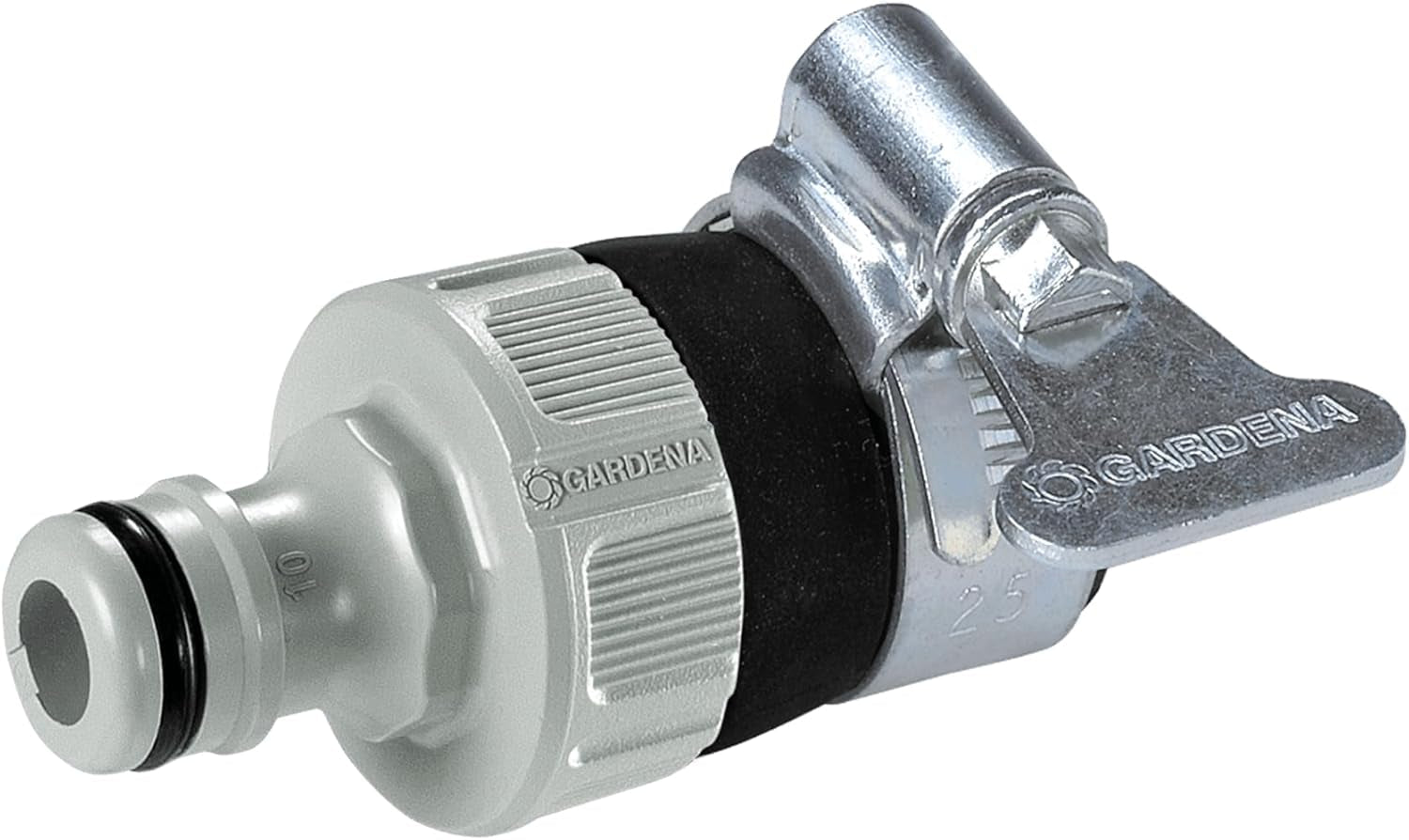 Voleur d'eau Gardena : Adaptateur de robinet universel pour connecter votre tuyau d'arrosage Gardena à un diamètre extérieur de 14 à 17 mm. robinet sans filetage, résistant à la corrosion (2908-20)