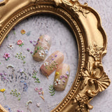 JMEOWIO Autocollant de manucure 3D en forme de fleur d'été floral pour nail art