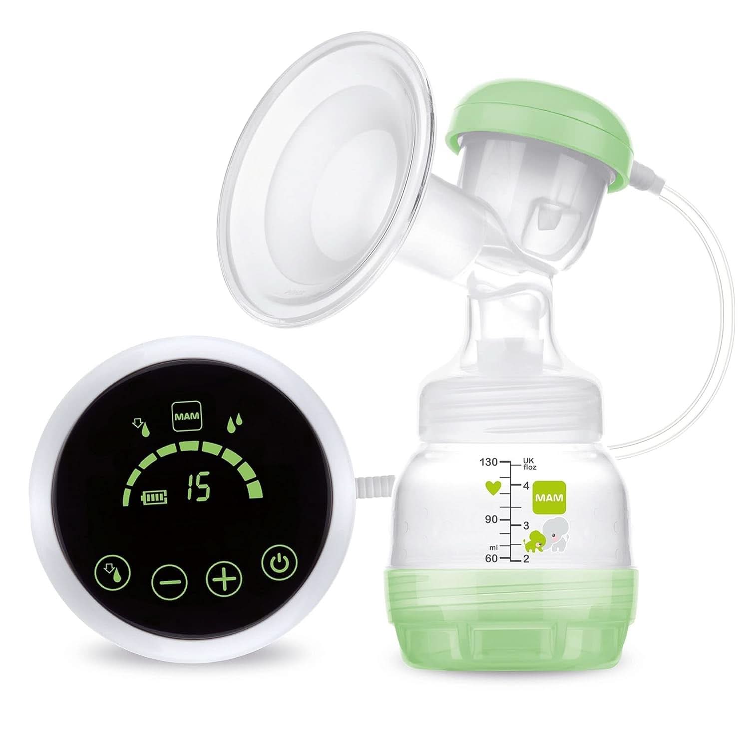 Tire-lait manuel MAM - tire-lait confortable et compact pour le lait maternel qui comprend 1 biberon anti-colique MAM Easy Start Accessoires Alimentation et Allaitement Baby Naty Shop Tire-lait 2 en 1