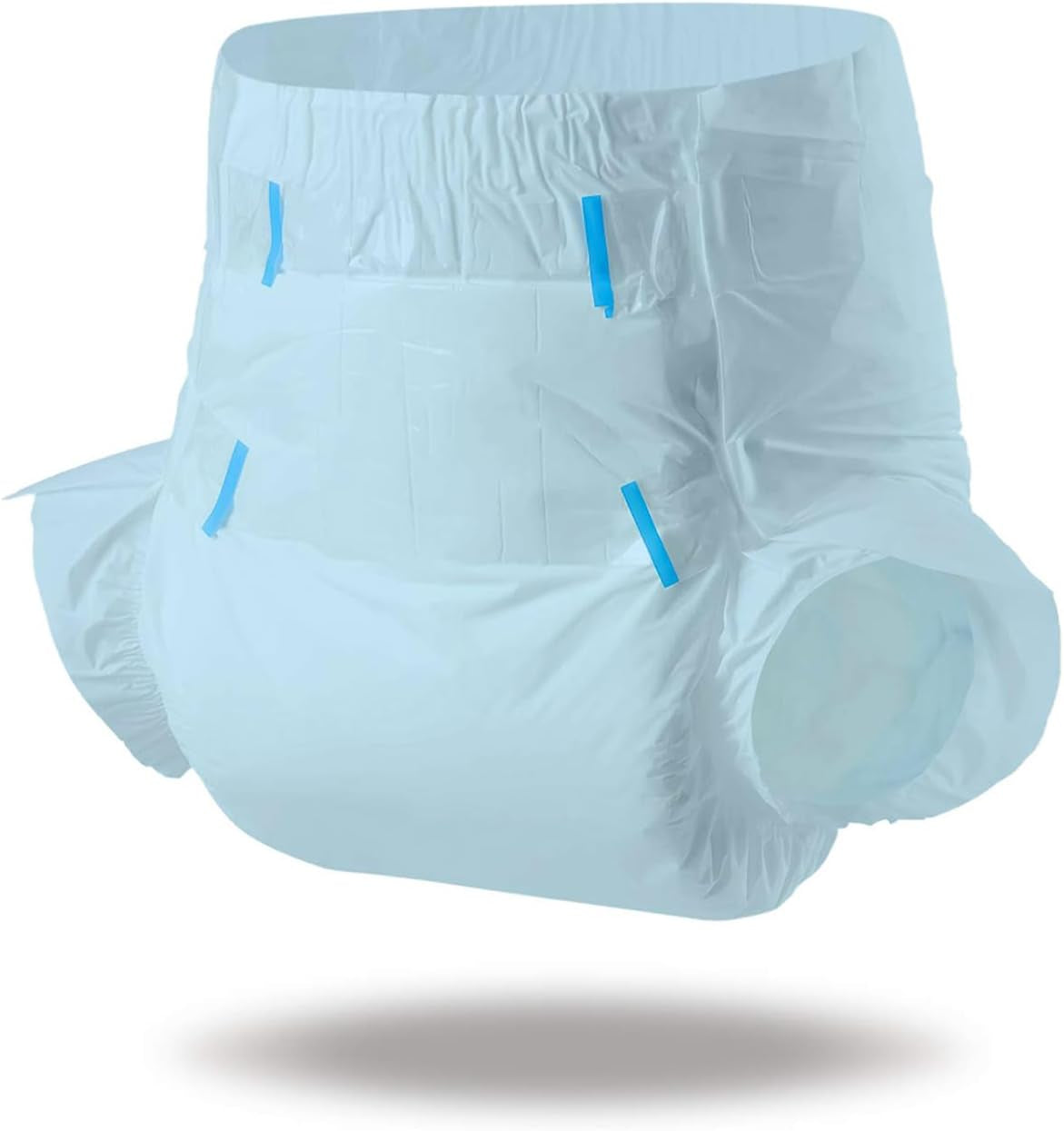 CutiePlusU Couches pour adultes, surface sèche, absorption maximale pendant la nuit, couche jetable pour incontinence – Bleu, lot de 2 (moyen 71-96 cm)
