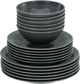 CreaTable, 21627, série Orient Mandala, service de table 18 pièces, service d'assiettes en porcelaine, passe au lave-vaisselle et au micro-ondes, fabriqué en Europe