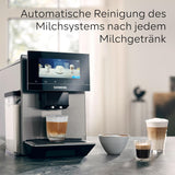 Siemens EQ900 TQ903D03 Machine à expresso automatique, contrôle par application, écran tactile intuitif, mode Barista, AromaBoost, réduction du bruit, broyeur Premium, nettoyage automatique à la vapeur, 1500 W, acier inoxydable