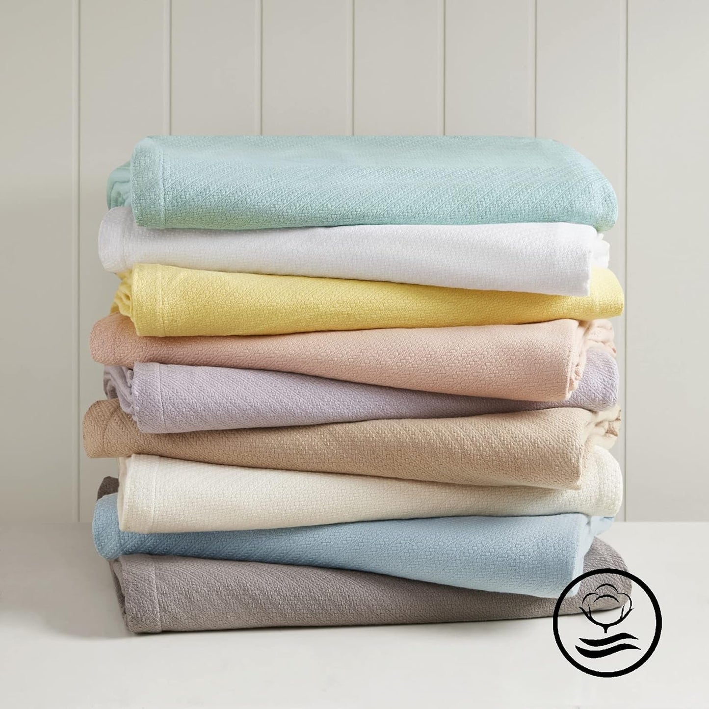 Madison Park Couverture de luxe en coton liquide de haute qualité, douce et confortable 100 % coton filé à l'anneau pour lit, canapé ou canapé Blush Full/Queen Quilts & Quilts Naty Shop