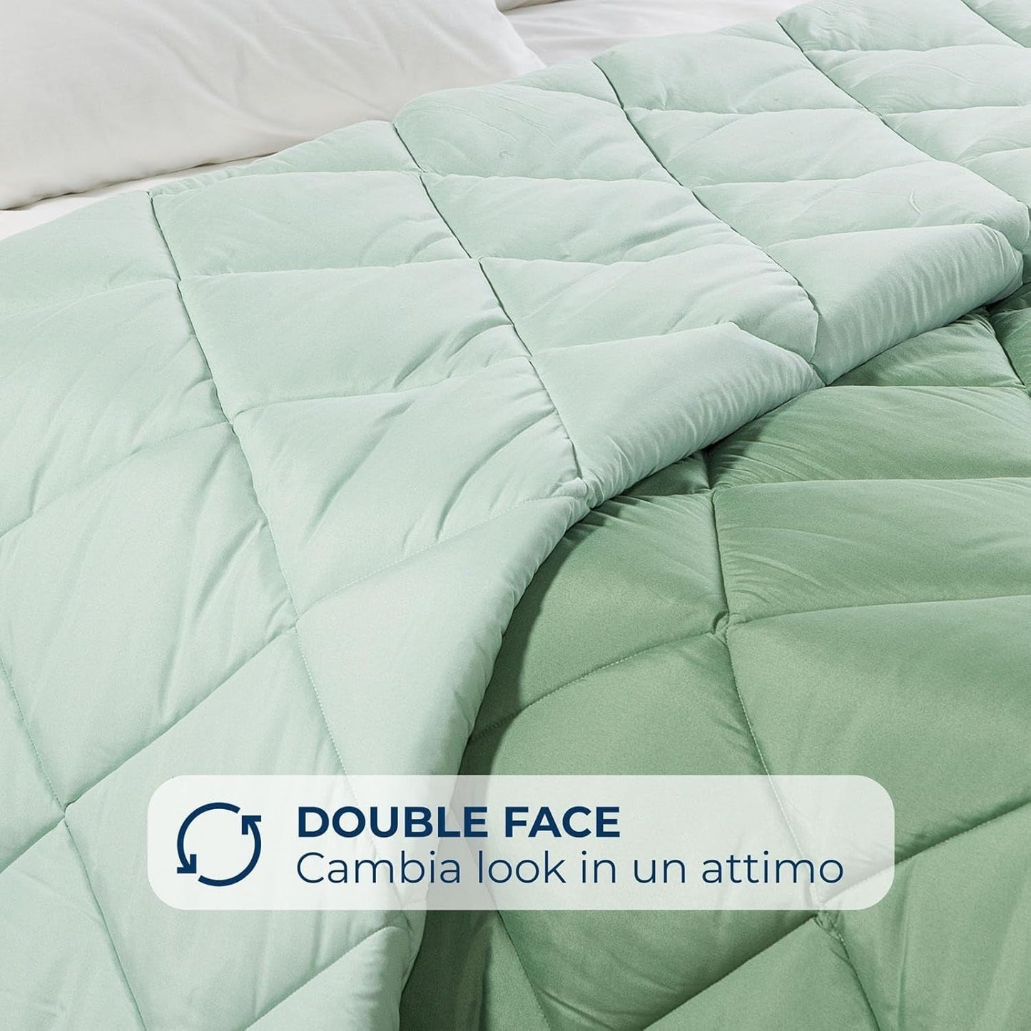Caleffi Couette d'hiver pour lit double 260 x 265 cm en microfibre pour lit double d'hiver doux et confortable rembourré durable lavable hypoallergénique fabriqué dans Naty Shop Couettes et couettes