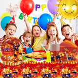 Ensemble de vaisselle de fête à thème pompier, décorations de fête d'anniversaire de pompier, 61 pièces pour 20 invités