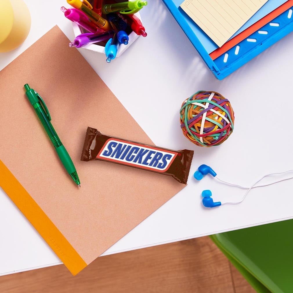 Barre de chocolat Snickers, cacahuètes et caramel, paquet de 5 barres | Snack-foot | (1x5x50g)