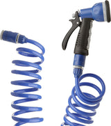 Kit de tuyaux spiralés TATAY 10 m avec accessoires en plastique avec protection UV, idéal pour les terrasses et petits jardins.