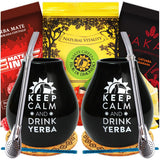 Service à thé Yerba Mate pour deux 150G | Thé maté au guarana et aux fruits | Thé Yerba Mate en feuilles mobiles | Tasse en céramique noire mate 350 ml | Paille en acier Bombilla Liza 19 cm