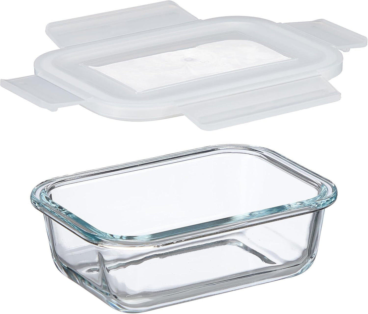 Relaxdays Lot de 6 boîtes de conservation en verre avec couvercle, 370 ml, boîtes de conservation alimentaire, couvercle en plastique, hermétique, bocal en verre, boîtes de conservation transparentes Naty Shop
