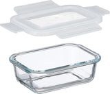 Relaxdays Lot de 6 boîtes de conservation en verre avec couvercle, 370 ml, boîtes de conservation alimentaire, couvercle en plastique, hermétique, bocal en verre, boîtes de conservation transparentes Naty Shop