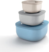 Guzzini - Kitchen Active Design, STORE&MORE Lot de 3 boîtes hermétiques pour réfrigérateur/congélateur/micro-ondes, hautes - 19,5 x 19,5 x h12,3 cm | 750/1550/2800 cc- 17070852 Boîtes de conservation alimentaire Naty Shop 19,5 X 19,5 X 9,3 Cm Unique