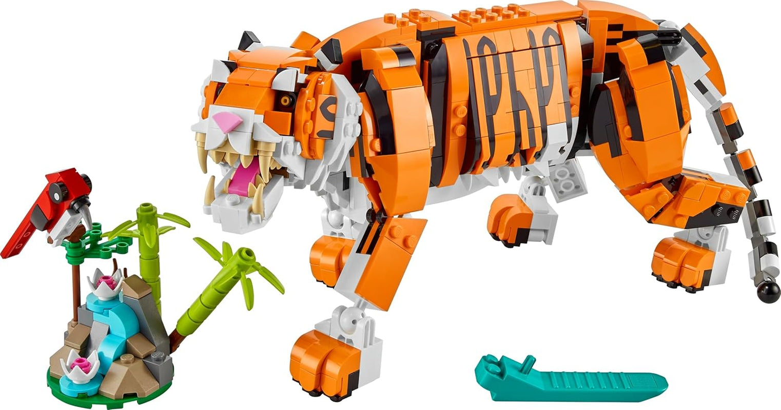 LEGO 31129 Creator Majestic Tigre, Panda ou Poisson Ensemble de figurines animales 3 en 1 Jouet pour enfants garçons et filles Jouets de construction d'animaux Besuche den LEGO-Store