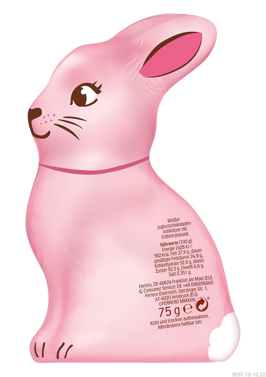 Ferrero Osterhase | 75G| Weiße Joghurtschokolade Mit Fruchtigen Erdbeercrisps | Pâques | Osterhas | Geschenk Aus Schokolade dans la boutique Hasenform Naty