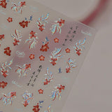 JMEOWIO Autocollant 3D pour ongles en forme de poisson Koi
