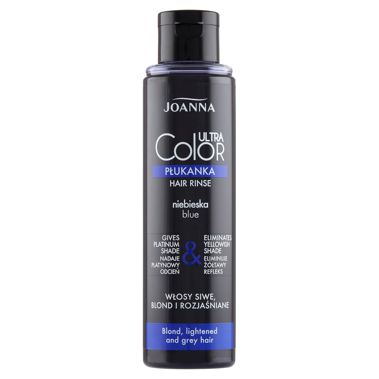 Joanna Ultra Color - Après-shampooing rose pour cheveux blonds et clairs - Rose pastel - Brillance naturelle - Élimine la teinte jaune des cheveux gris-blonds - Effet temporaire - 150 ml Teinture capillaire Naty Shop Platinum 150 Ml (1 paquet)