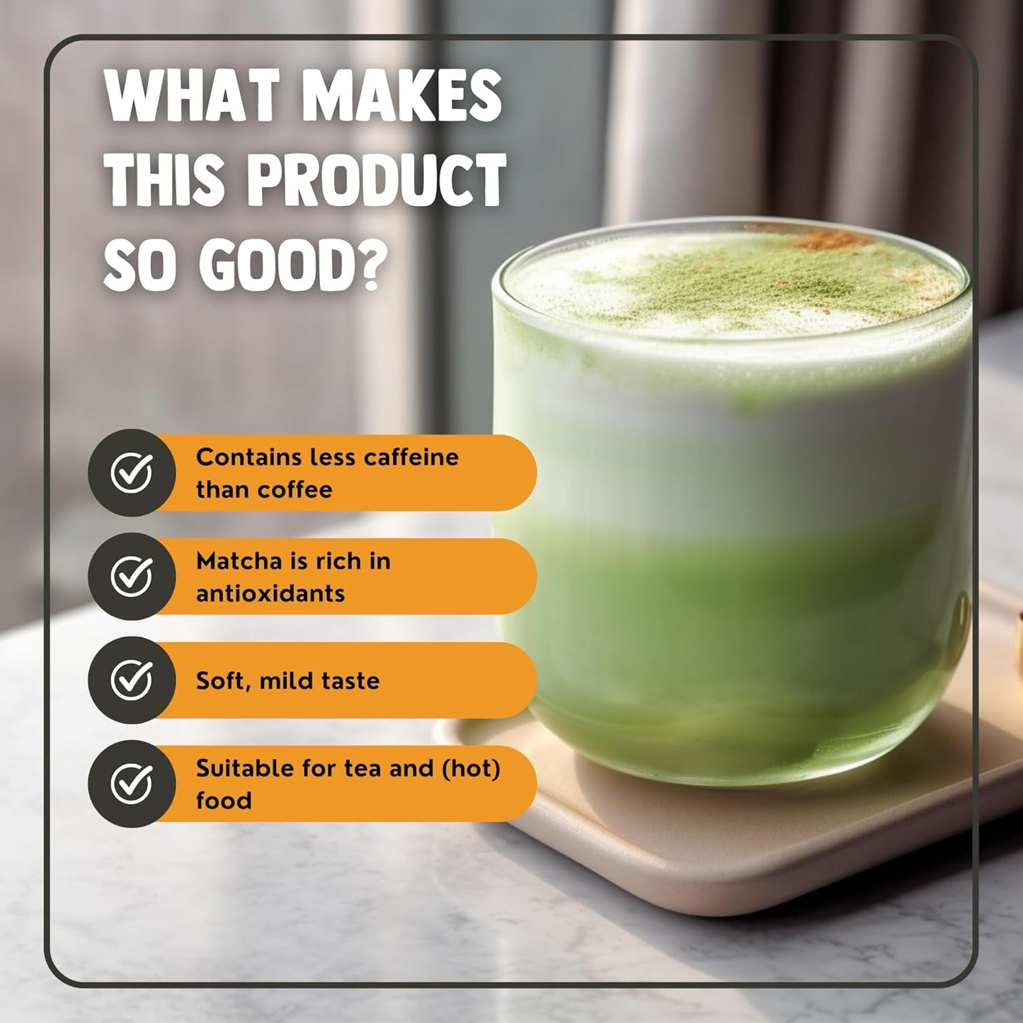 Cupplement Matcha 90 grammes bio - Thé vert en poudre de la plus haute qualité - Sans fouet ni fil de bambou - Culunaire - Coffret débutant - Latté - Fouet - Japon - Poudre - Thé - Fil - Sachet - Smoothie