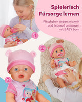 BABY Born Emma - poupée 43 cm - 10 fonctions dont accessoires et matelas - Fonctionne entièrement sans piles - Convient aux enfants à partir de 3 ans