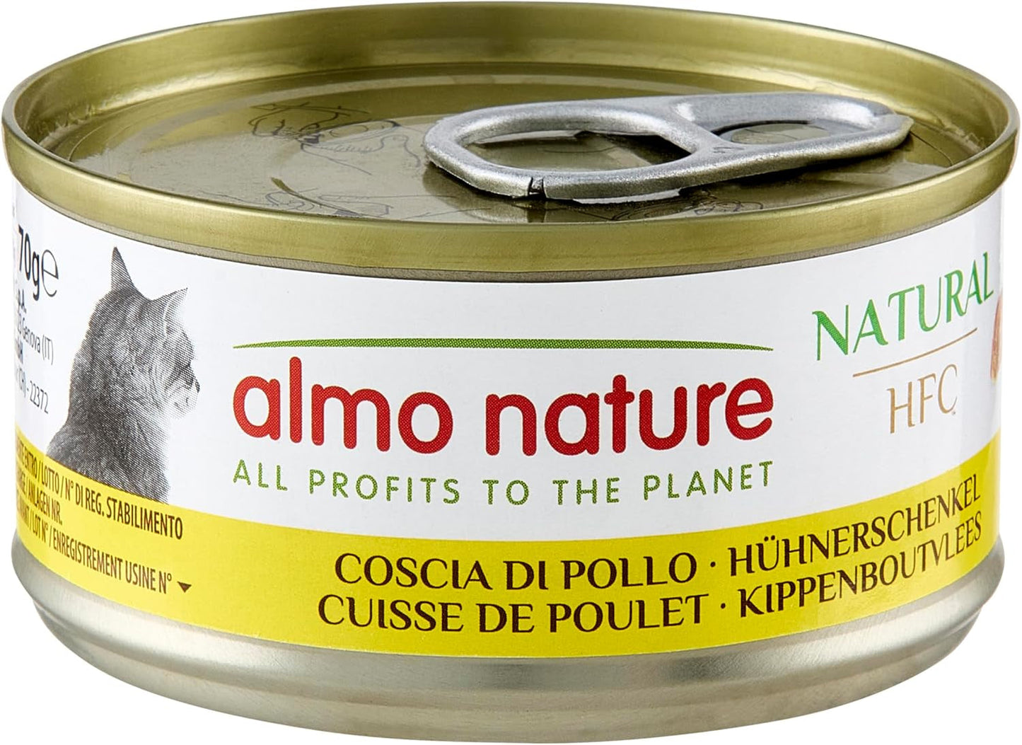 Almo Nature HFC Nourriture humide naturelle pour chat - cuisses de poulet, paquet de 24 (24 x 70g)