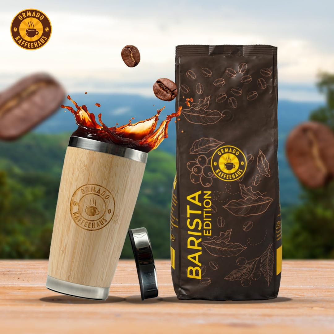Ormado Coffee House, capsules de café, grains de café brevetés du Kenya – mélange Arabica et Robusta, grains de café entiers pour machines à café entièrement automatiques, grains torréfiés, café complet 1 kg, entièrement automatique