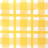 Talking Tables 20 X Serviettes jetables en papier recyclé à carreaux vichy jaunes pour pique-niques et dîners d'été en plein air, respectueuses de l'environnement pour les fêtes d'anniversaire, Pâques, mariages, barbecues, 3 épaisseurs 33 cm