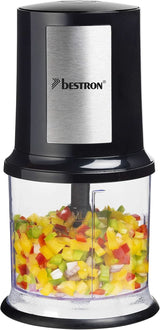 Bestron Elektrischer Multi-Zerkleinerer, Universalzerkleinerer Mit deux Schneidemessern & 500Ml Kapazität, Große Pulstaste, 400 Watt, Farbe: Kupfer Kitchen Naty Shop Schwarz/Silber
