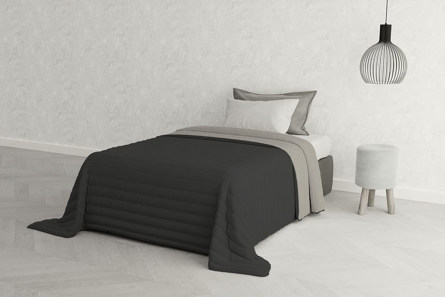 Linge de lit italien Estivo lit simple, linge, Aqua, 170 X 270 Cm Couettes et couettes Naty Shop gris 170 X 270 Cm