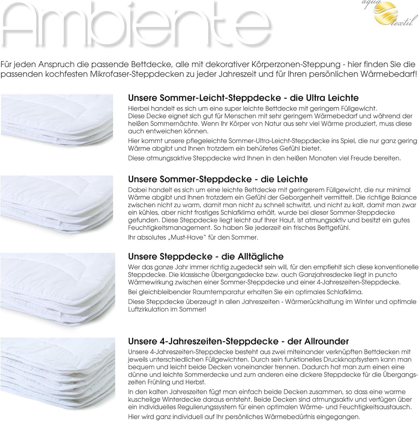 Ambiente été couette légère 220 X 240 Cm couette en microfibre respirante hiver été Couettes et couettes Naty Shop