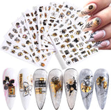 GZMAYUEN 12 couleurs français ongles autocollants 3D français dégradé couleur ongles autocollants auto-adhésif ongles conception ongles accessoires