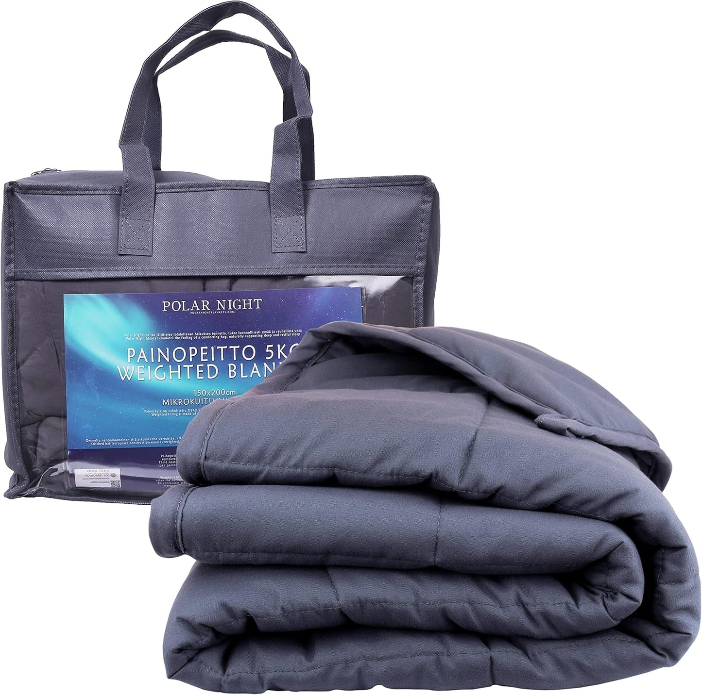 Couverture lestée Polar Night pour adultes 150 X 200 Cm, 9 Kg - Couverture lestée pour sommeil profond, couverture lourde, couverture thérapeutique en 100% microfibre, couverture relaxante Oeko-Tex® 100 Couette Standard Lits et Couvertures Polar Night 150 X 200 Cm 9,0 Kilogrammes