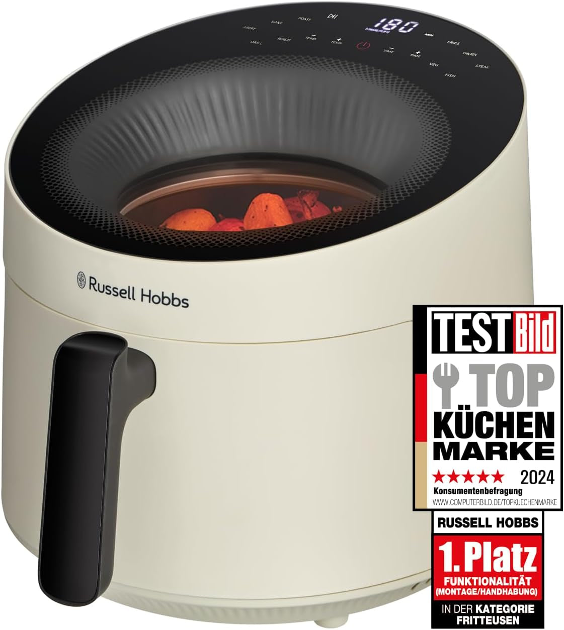 Russell Hobbs Airfryer, 5 litres, 10 programmes, fenêtre de visualisation Appareils Naty Shop Crème