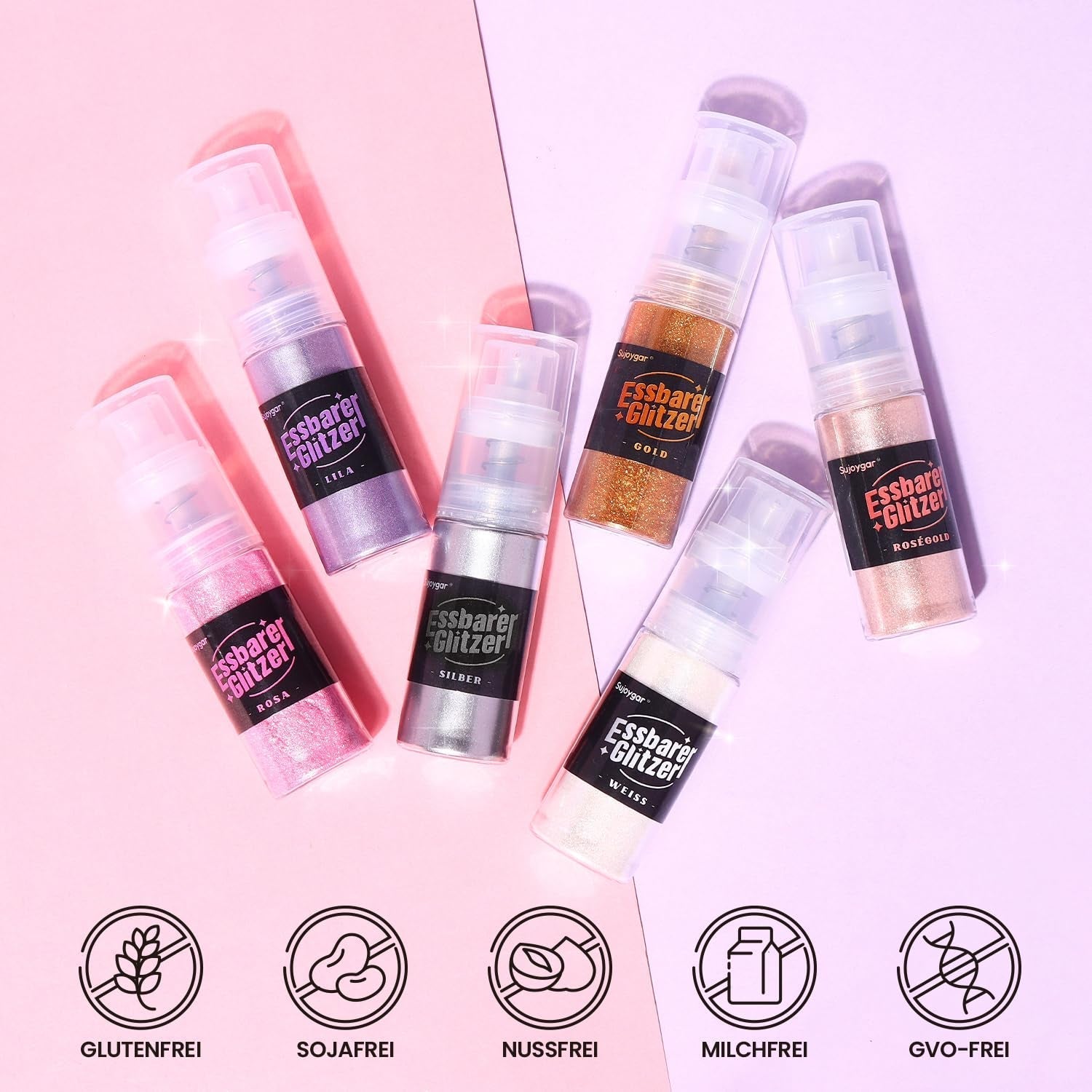 Paillettes comestibles – 10 g, paillettes pour boisson or rose, poudre de paillettes comestibles, poudre de colorant alimentaire, poudre d'or, poudre de paillettes métalliques, spray de paillettes pour cocktails, chocolat, gâteaux, fondant.