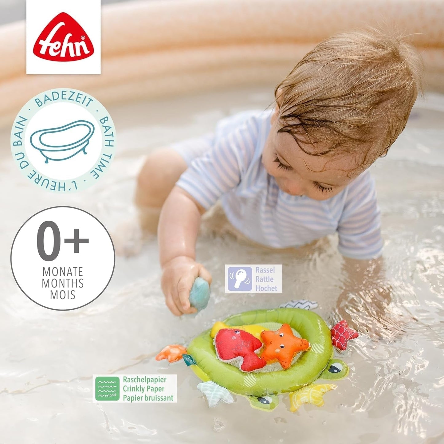 Filet de bain grenouille Fehn - Jouet de bain pour bébé pour baignoire - Jouet aquatique flottant pour un bain joyeux - Jouet de bain pour bébés et jeunes enfants à partir de 0 mois Jouets pour bébés Naty Shop