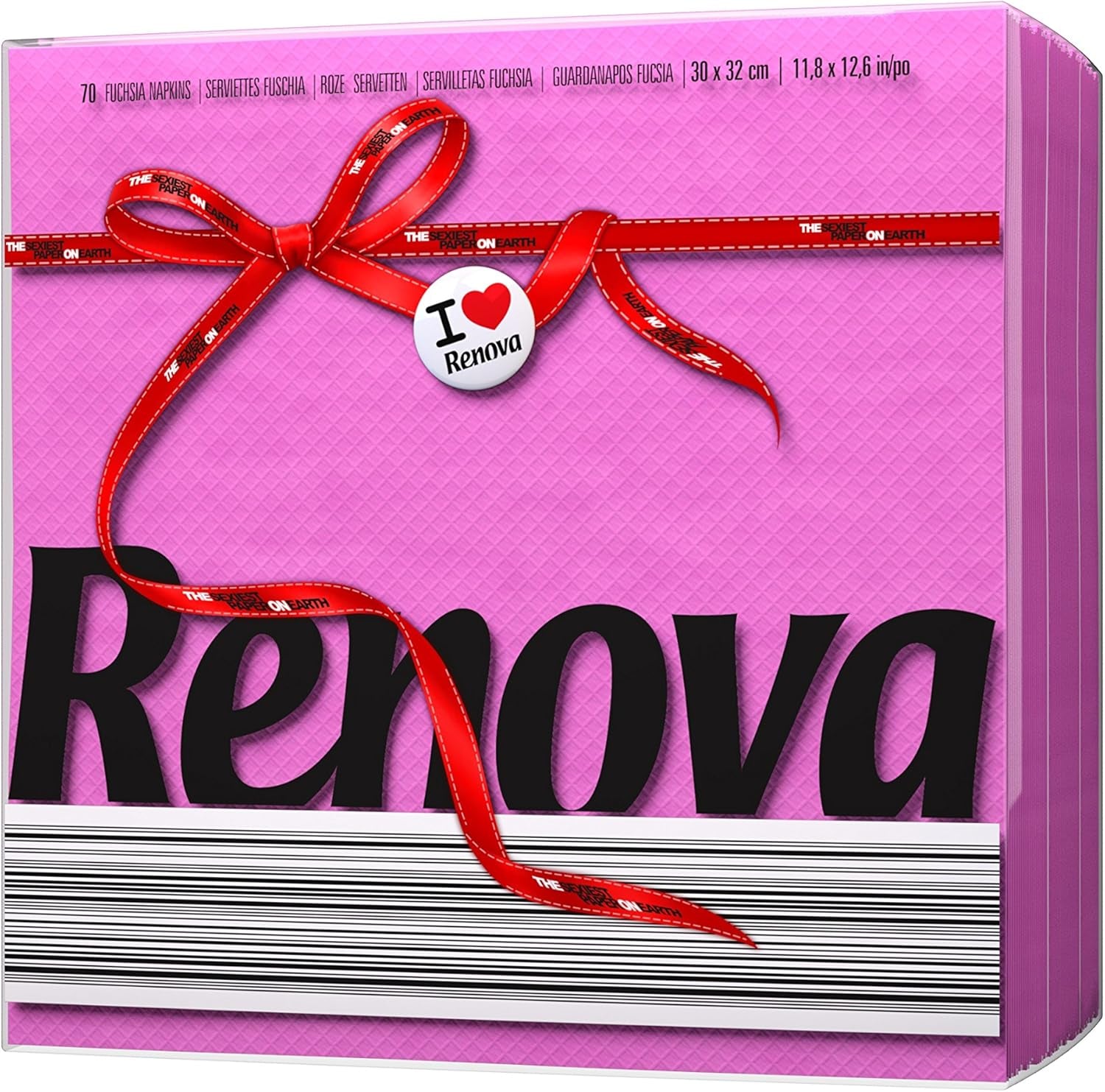 Serviettes en papier fuchsia Renova Red Label - 70 serviettes