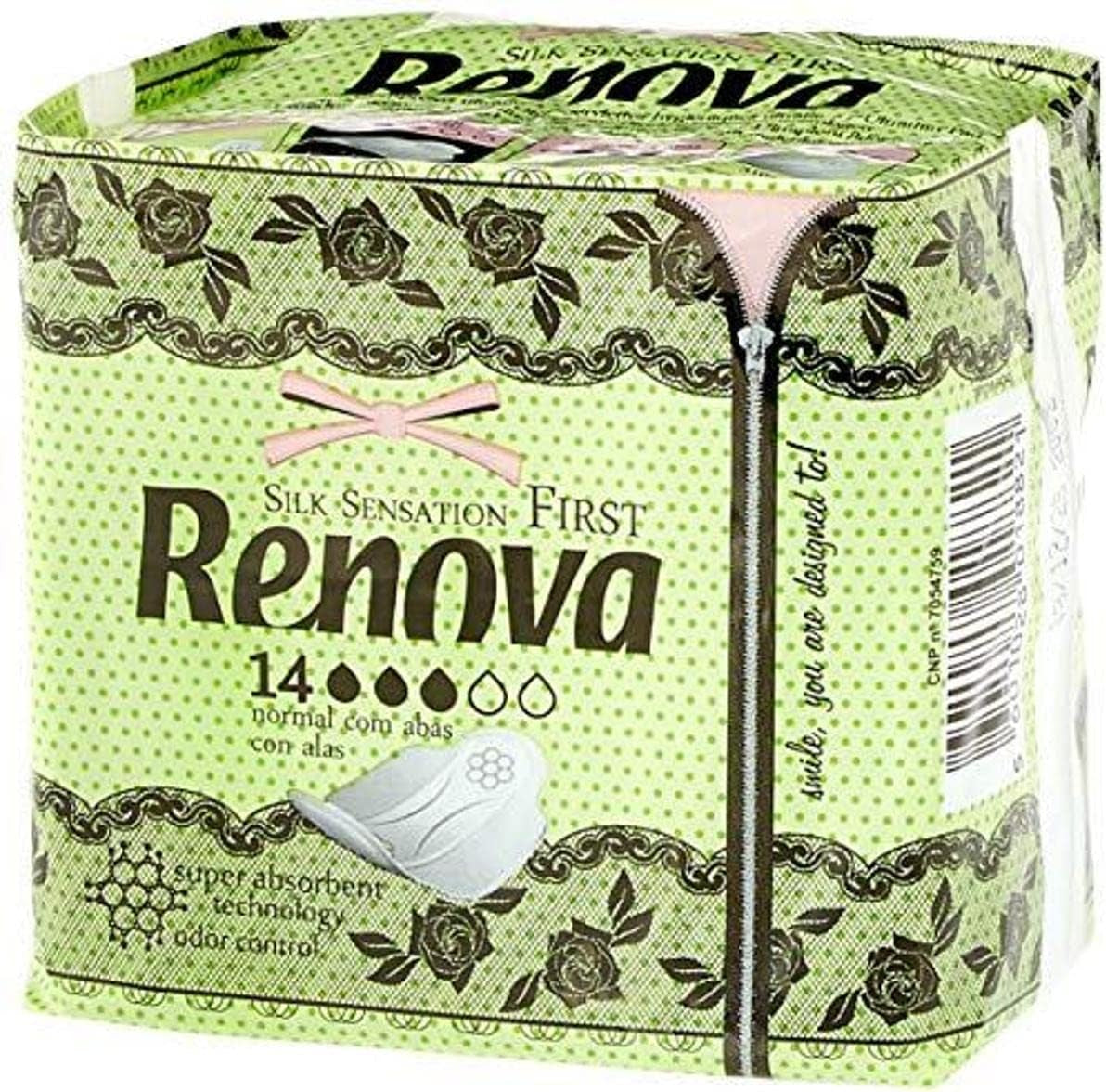 Rénovez les premières compresses normales avec des ailes | 14 comprimés | Ultra fin et super absorbant.