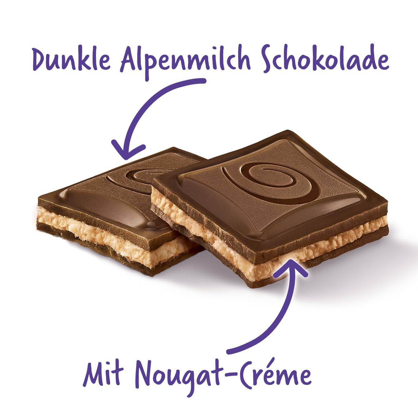 Milka Black Milk – Chocolat noir alpin fourré au lait et au nougat crémeux – 85g (paquet de 5)